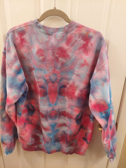 Heart Burst tie dye sweater back side