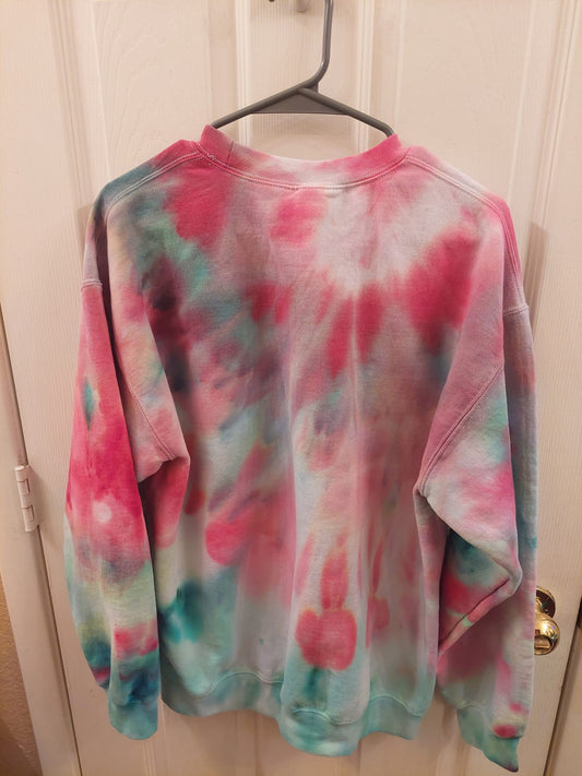Abstract windows tie dye sweater back side