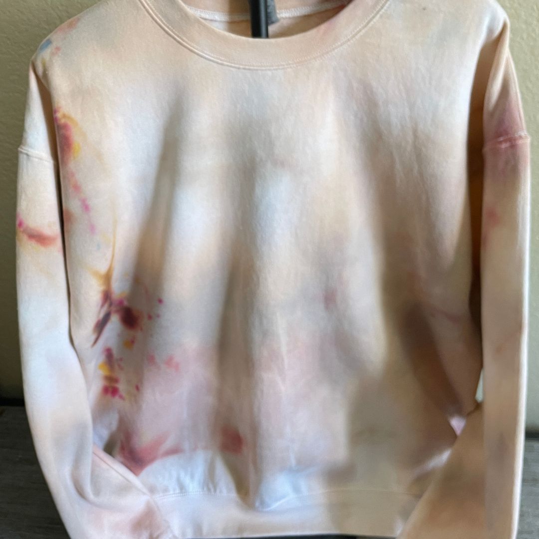 peachy cream long sleeve tie dye front