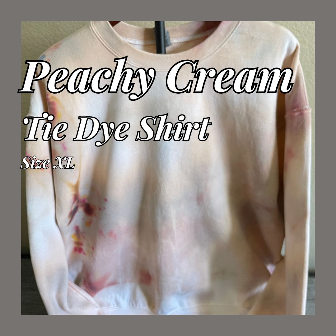 peachy cream tie dye shirt image